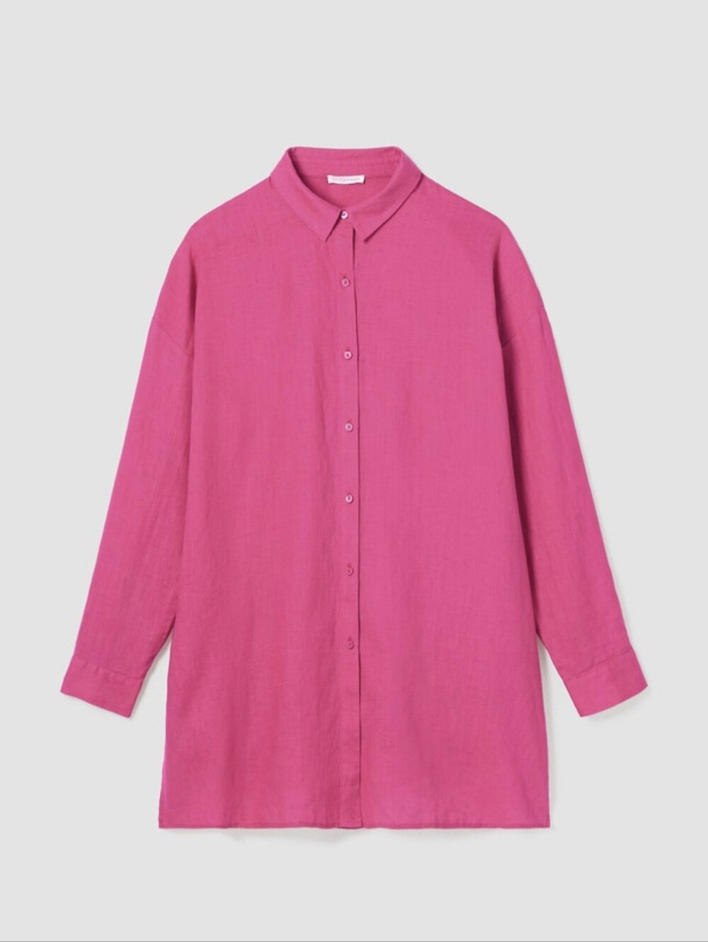 Eileen Fisher Organic Linen Button Down Shirt Pink Size M Relaxed Resort